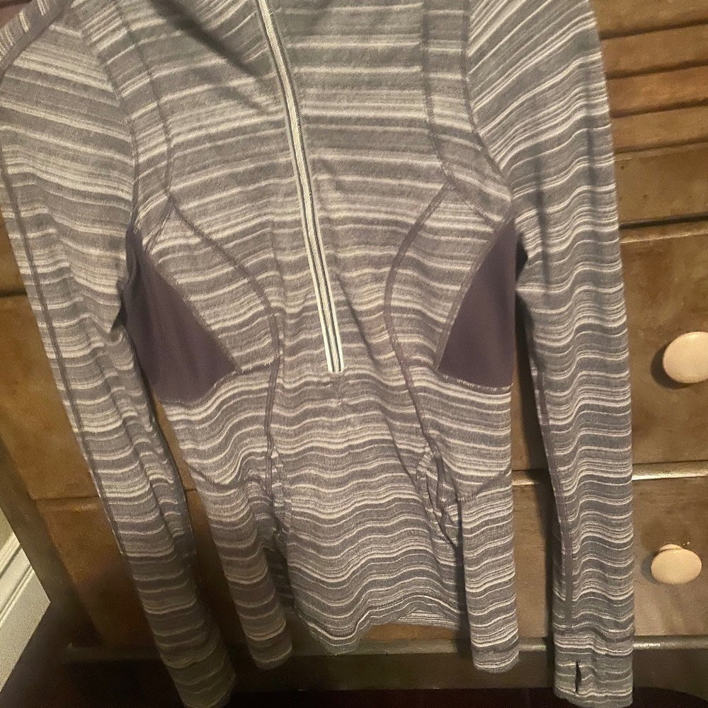 Lululemon grey striped pullover